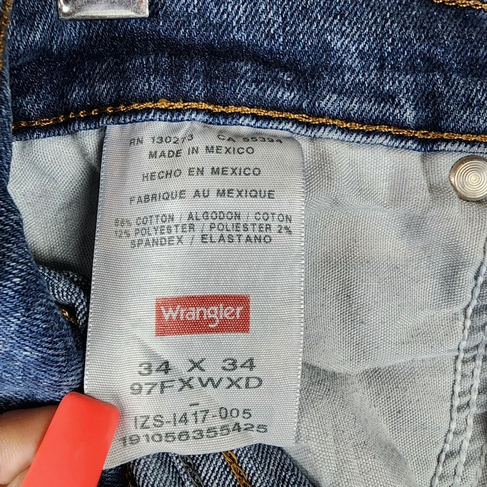 Wrangler Jeans Mens 34x34 Premium Quality Blue Straight Leg Denim EUC